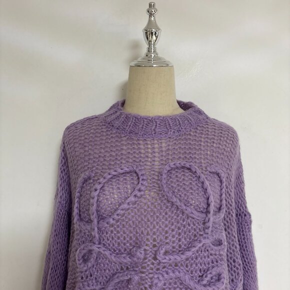 LOEWE Anagram Knit Mohair Blend Sweater (Purple) - Picture 8 of 16